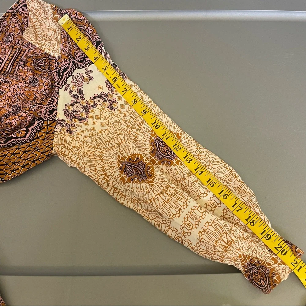 Free People L Mexicali Rose Maxi Dress Boho Peasant Featival Whimsi Renaissance - Picture 13 of 14